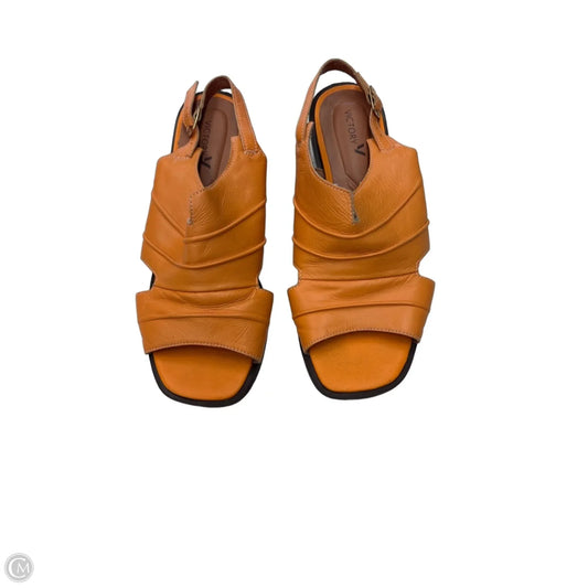 Sandals Heels Block By Clothes Mentor In Orange, Size: 7
