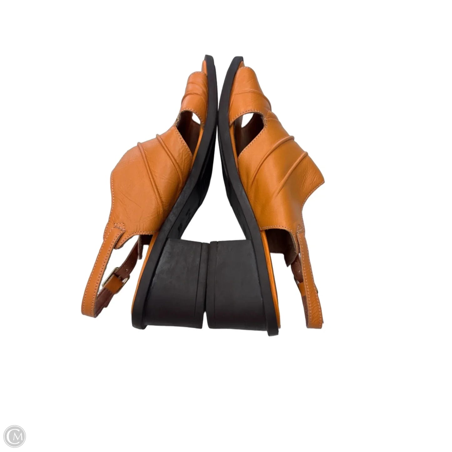 Sandals Heels Block By Clothes Mentor In Orange, Size: 7