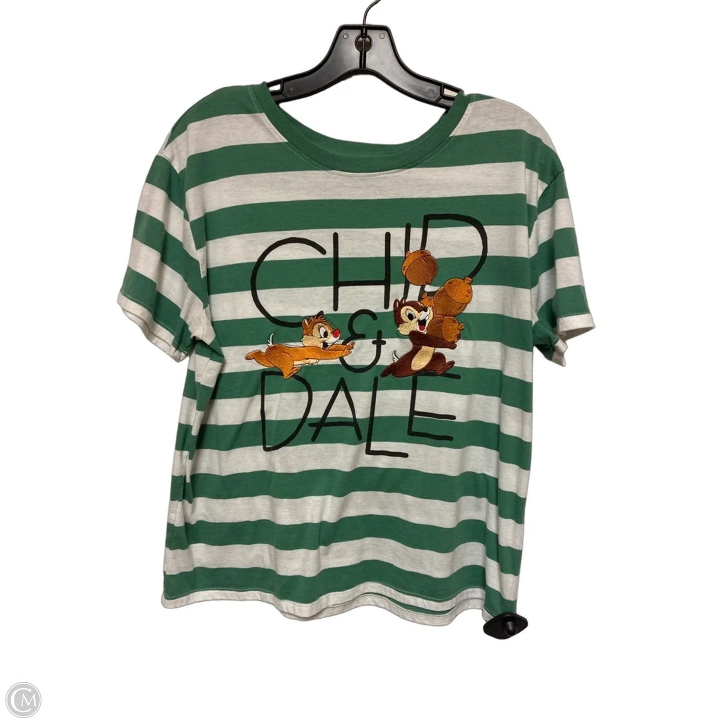Top Short Sleeve By Disney In Striped Pattern, Size: Xl