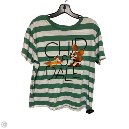 Top Short Sleeve By Disney In Striped Pattern, Size: Xl