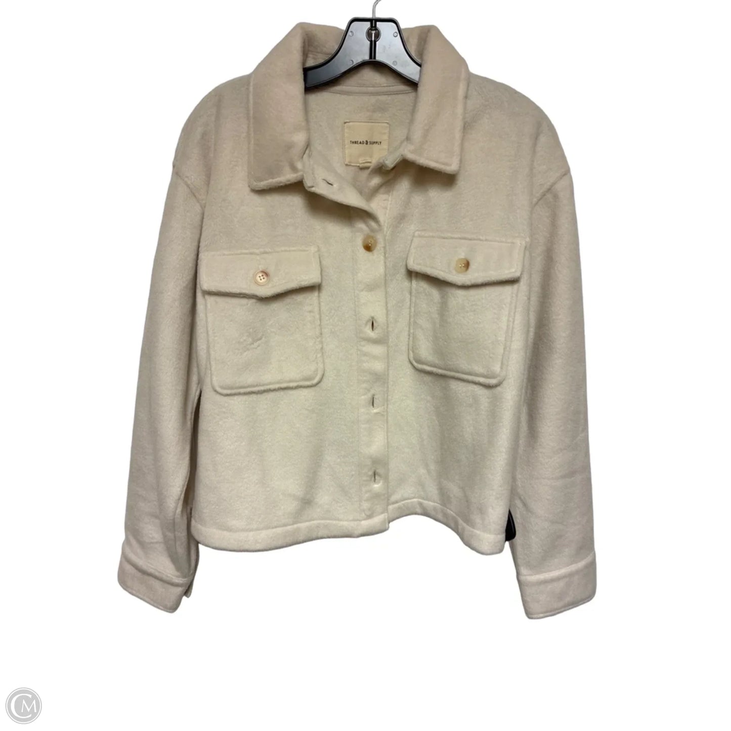 Jacket Faux Fur & Sherpa By Thread And Supply In Tan, Size: M