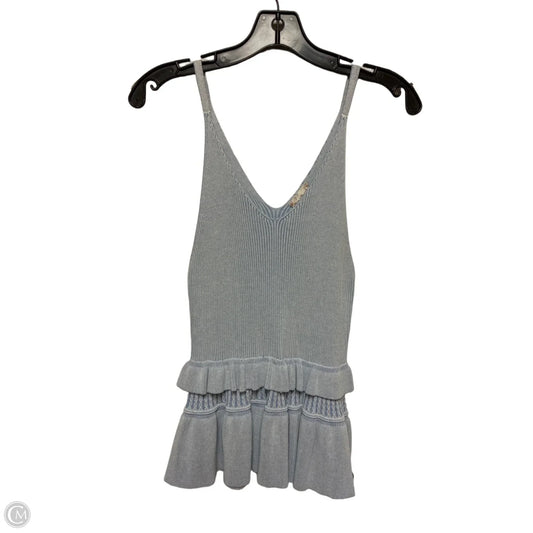 Top Sleeveless By Hem & Thread In Blue, Size: L