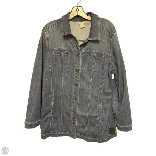Jacket Denim By Chicos In Blue Denim, Size: L