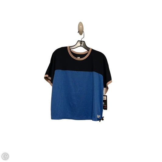 Athletic Top Short Sleeve By New Balance In Blue, Size: L