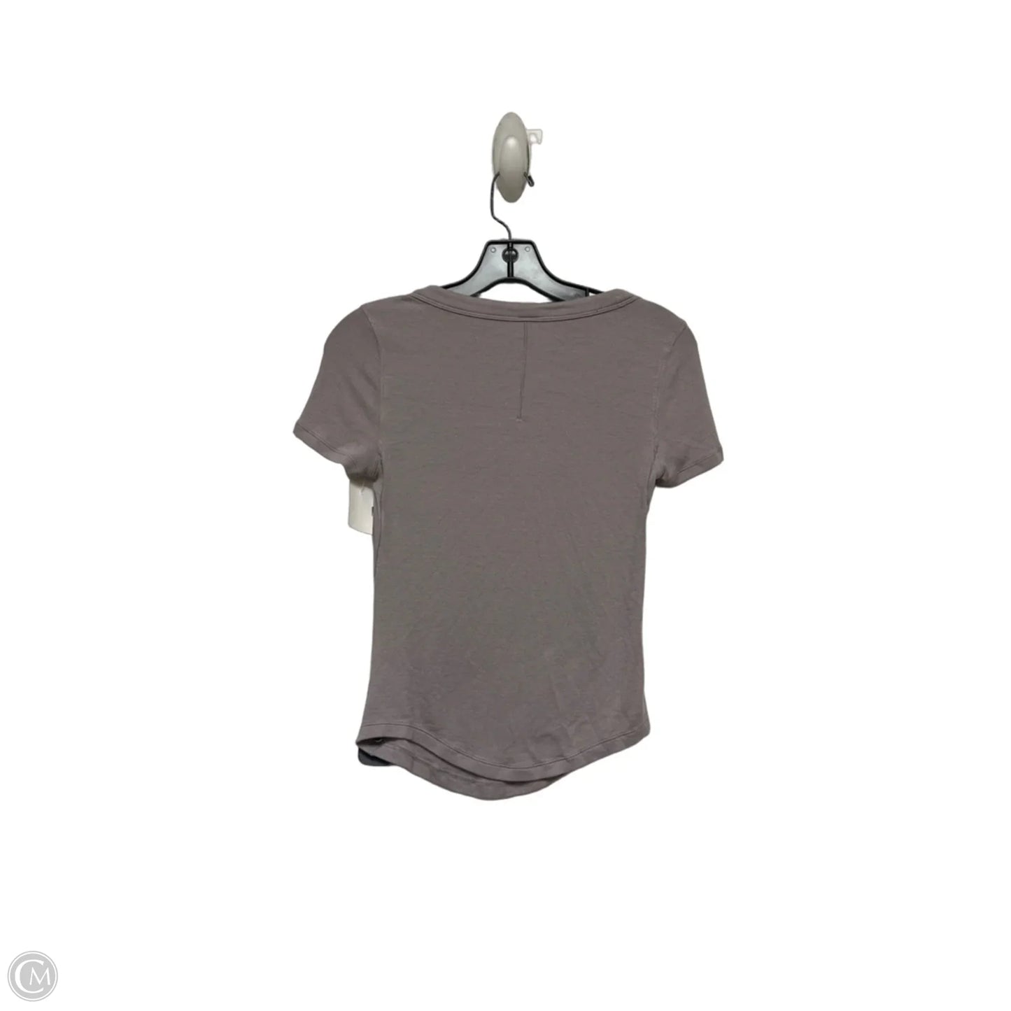 Athletic Top Short Sleeve By Lululemon In Grey, Size: 4