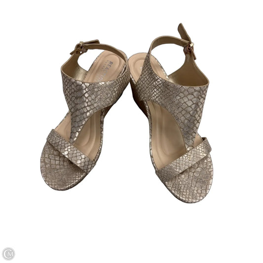 Sandals Heels Wedge By Kenneth Cole Reaction In Gold, Size: 7.5