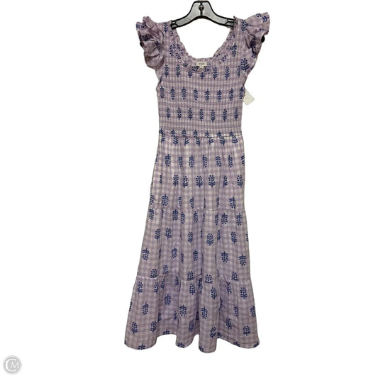 Dress Casual Midi By J. Crew In Blue & Purple, Size: Xs
