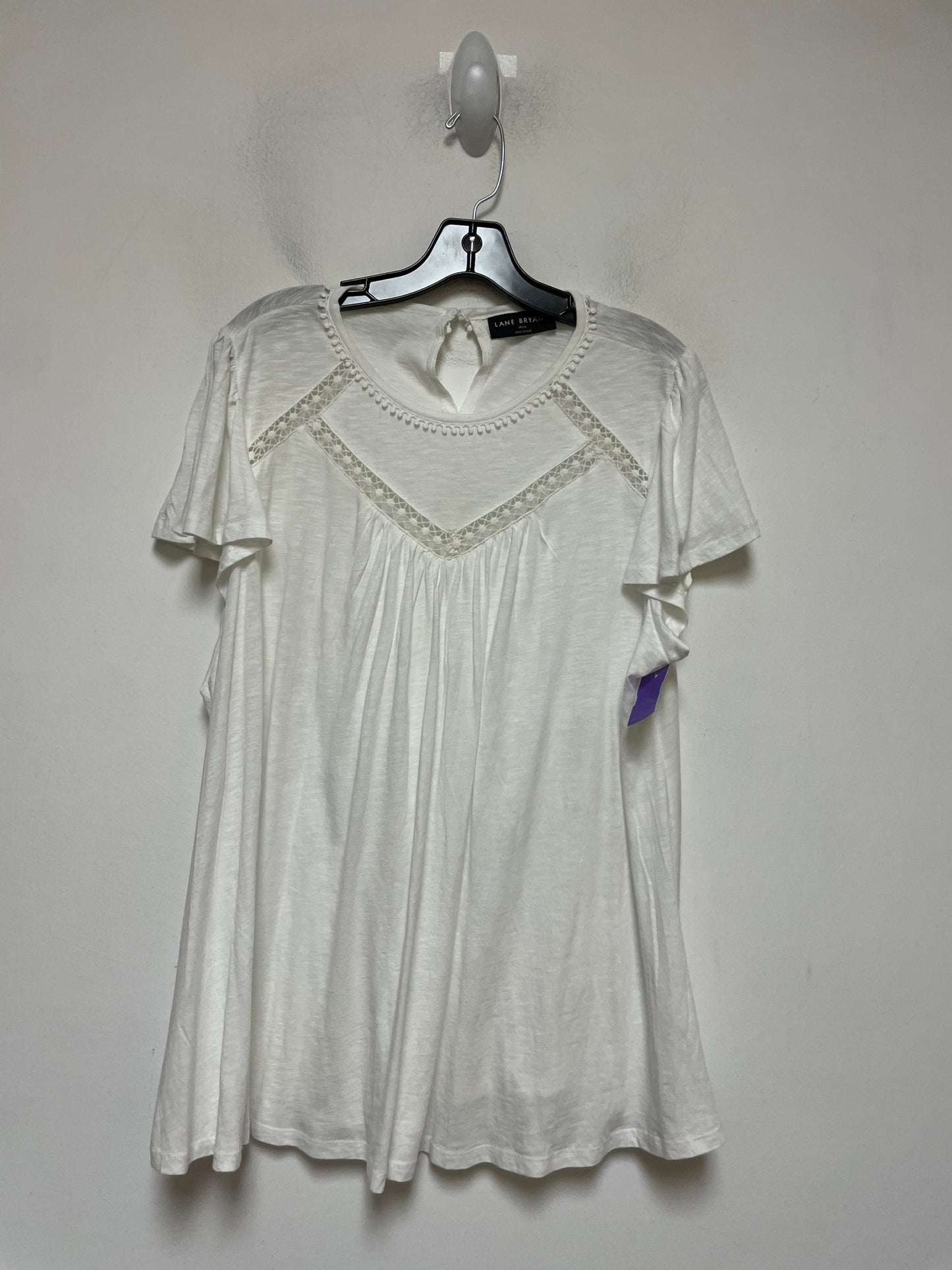 White Top Short Sleeve Lane Bryant, Size Xl