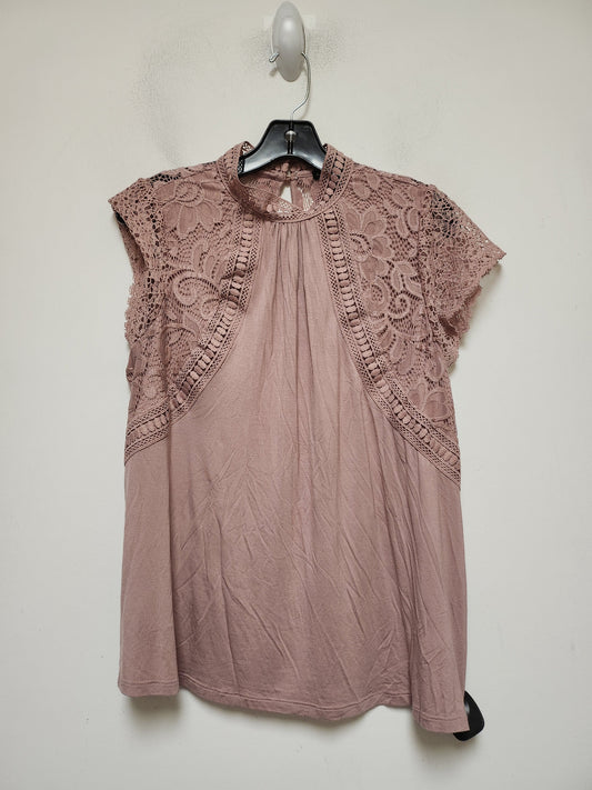 Pink Top Short Sleeve Cable And Gauge, Size L