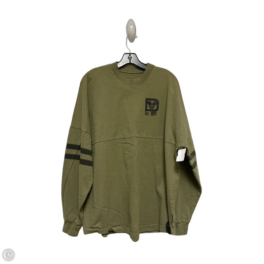 Top Long Sleeve Basic By Disney In Green, Size: L