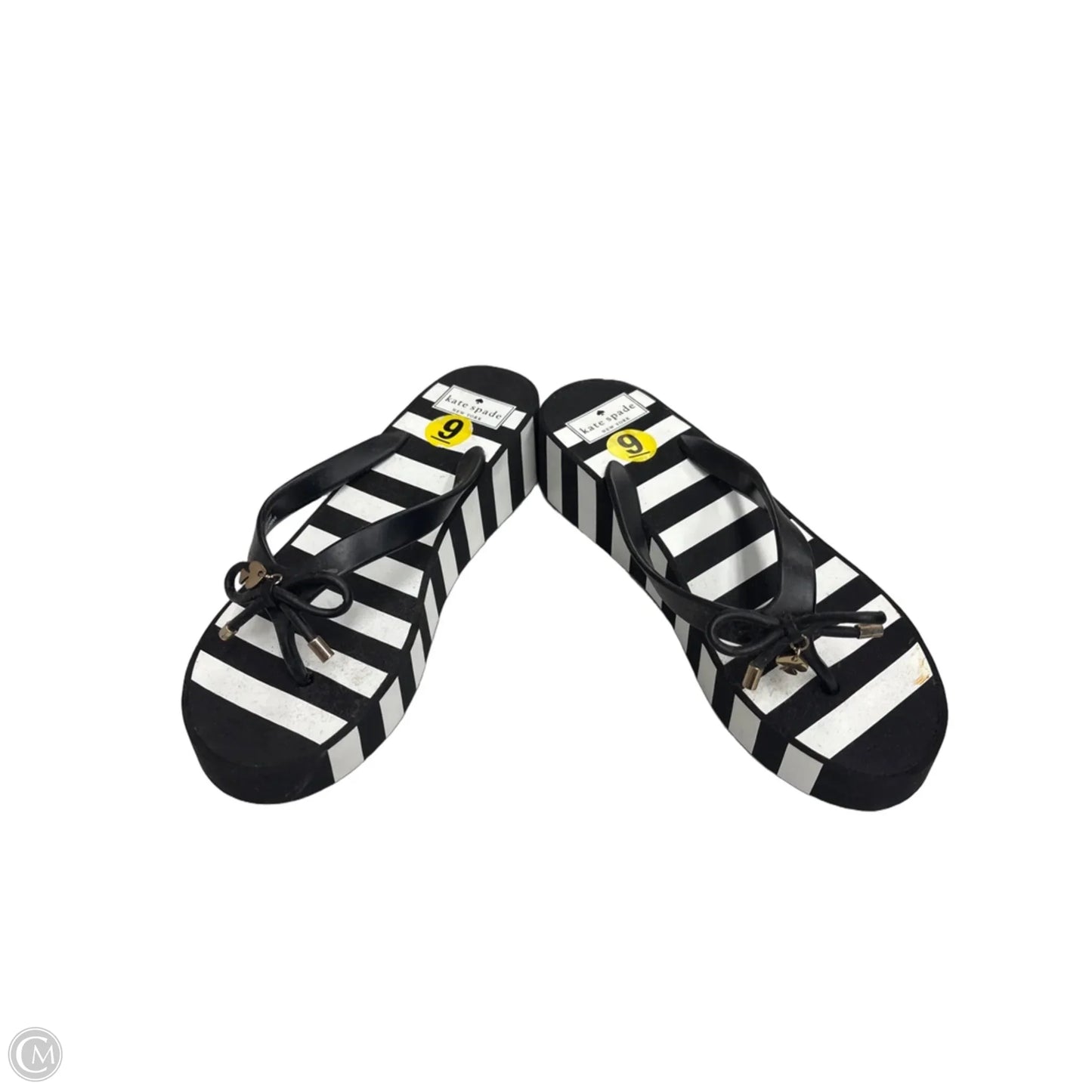 Sandals Designer By Kate Spade In Striped Pattern, Size: 9
