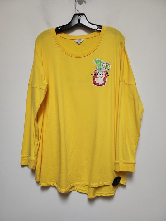 Yellow Top Long Sleeve Crown And Ivy, Size L