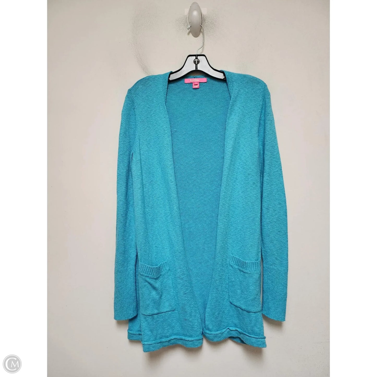 Sweater Cardigan Designer By Lilly Pulitzer In Aqua, Size: S