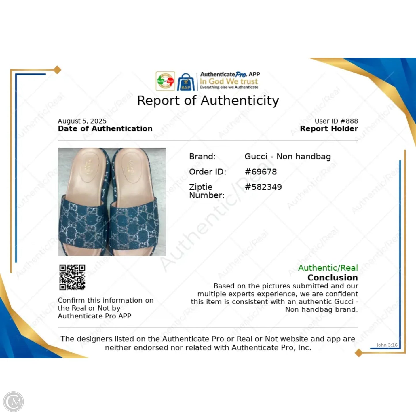 Sandals Luxury Designer By Gucci In Blue Denim, Size: 7