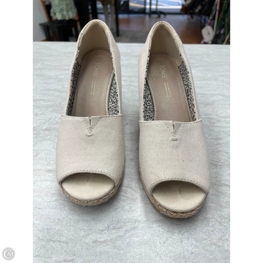 Sandals Heels Wedge By Toms In Beige, Size: 6.5