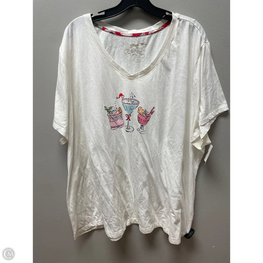 Top Short Sleeve By Coral Bay In Cream, Size: 3x