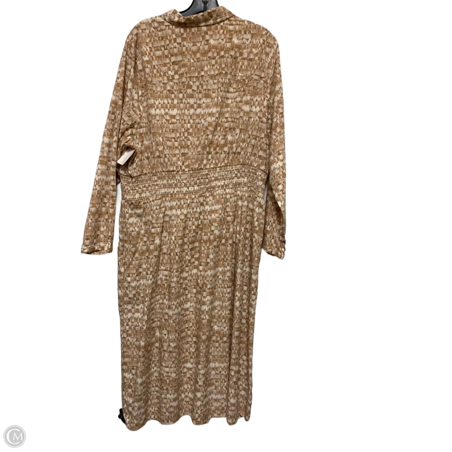 Dress Casual Midi By Time And Tru In Brown & Cream, Size: Xl