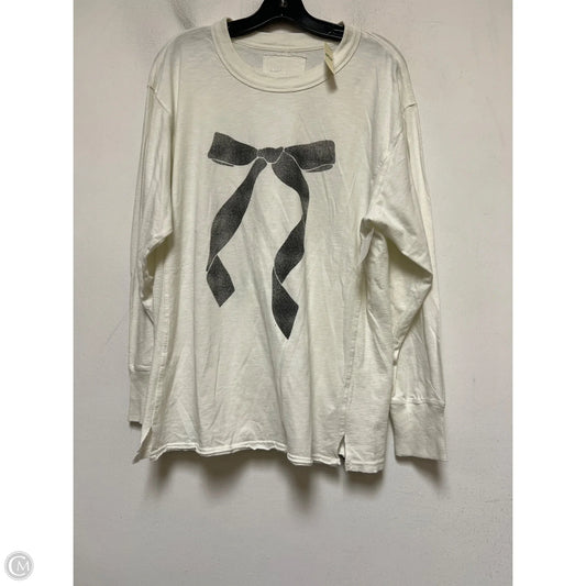 Top Long Sleeve By Aerie In Black & Cream, Size: S