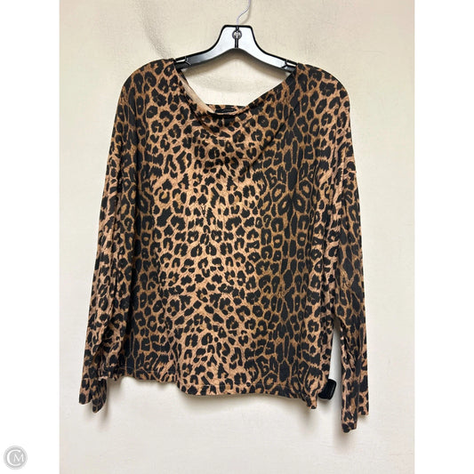 Top Long Sleeve Designer By All Saints In Animal Print, Size: L