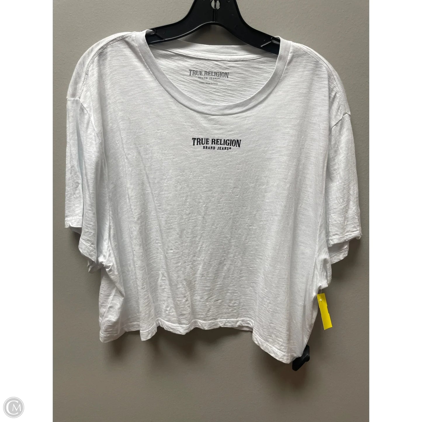 Top Short Sleeve Basic By True Religion In Black & White, Size: L