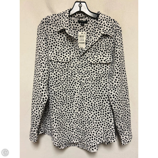 Top Long Sleeve By Alfani In Black & White, Size: L