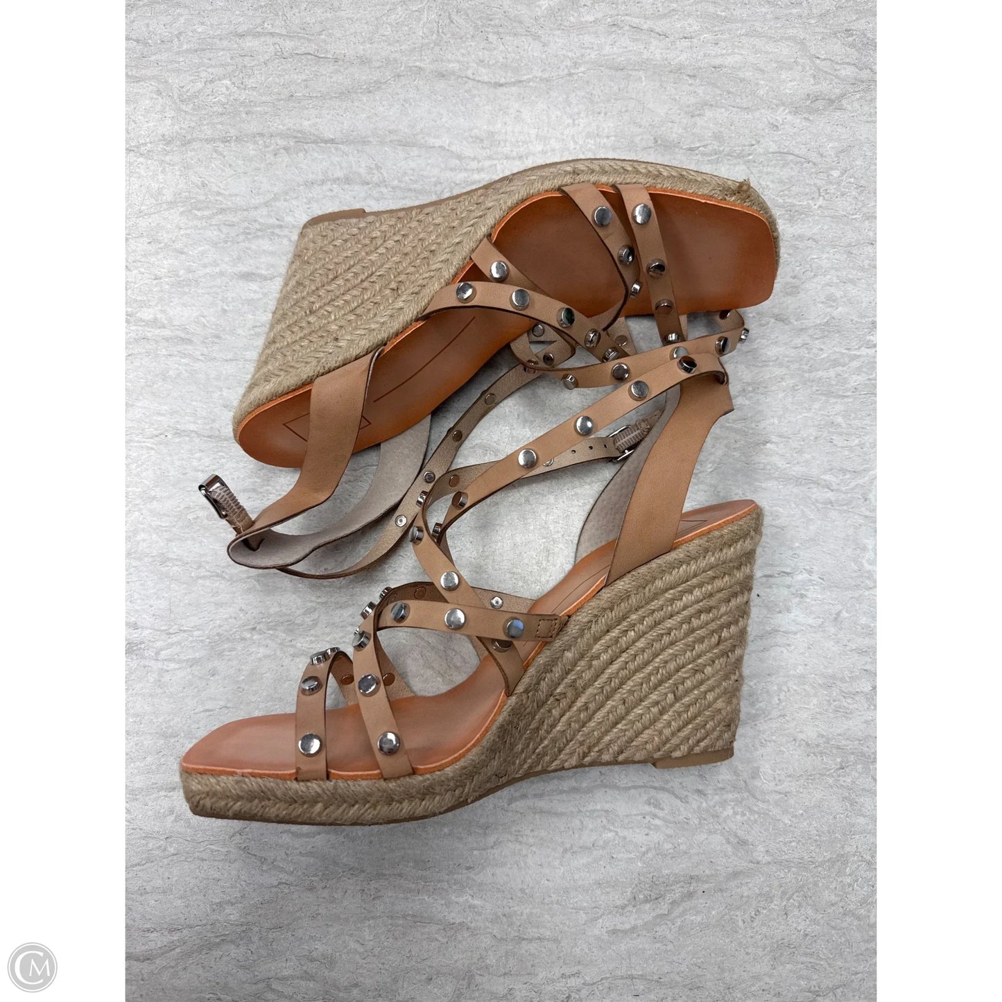 Sandals Heels Wedge By Dolce Vita In Silver & Tan, Size: 9
