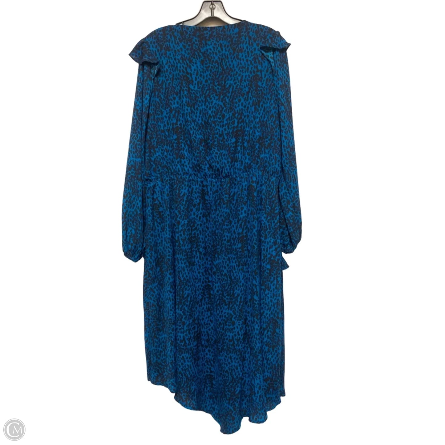 Dress Casual Midi By Time And Tru In Black & Blue, Size: L