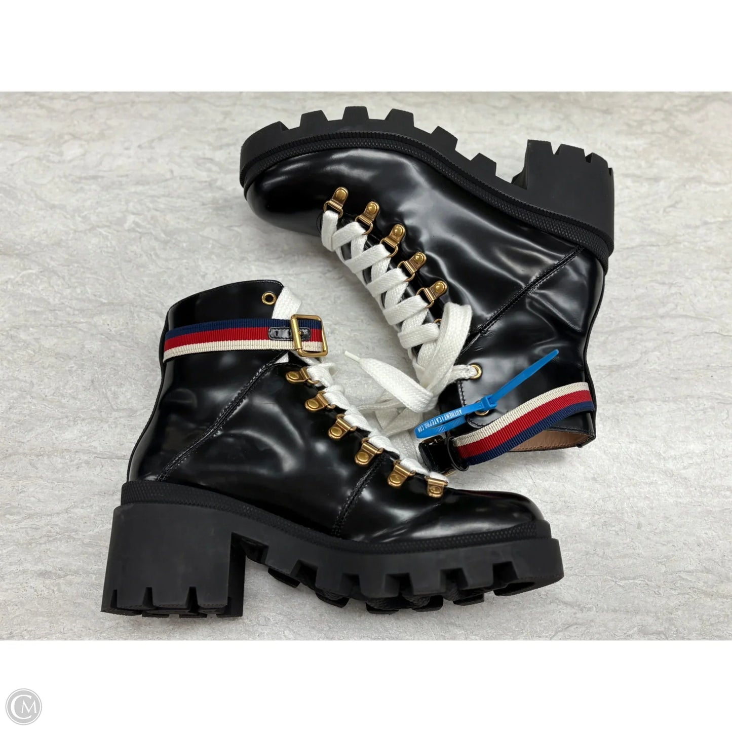 Boots Luxury Designer By Gucci In Black, Size: 7.5