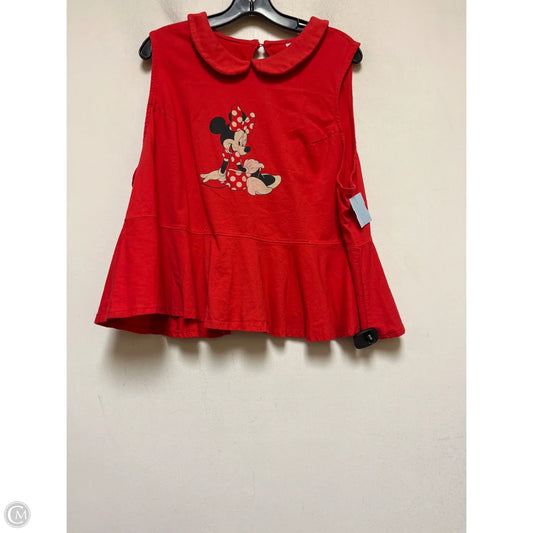 Top Sleeveless By Disney Store In Red, Size: 2x