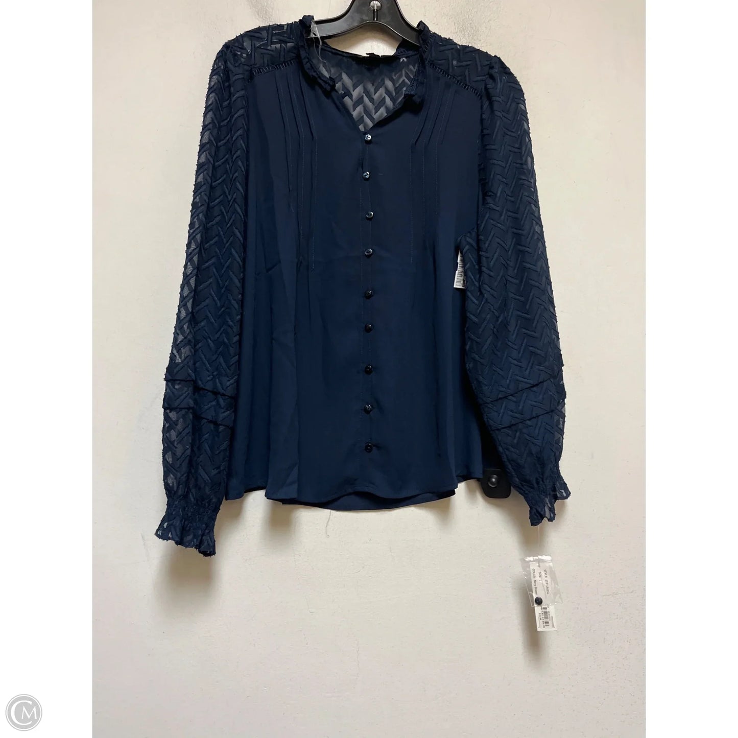 Top Long Sleeve By Zac And Rachel In Navy, Size: L