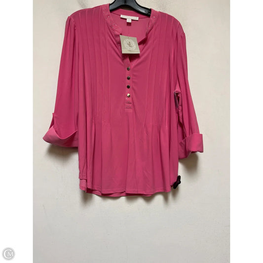 Top Long Sleeve By Clothes Mentor In Pink, Size: L
