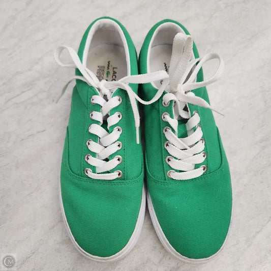 Shoes Sneakers By Lacoste In Green & White, Size: 6