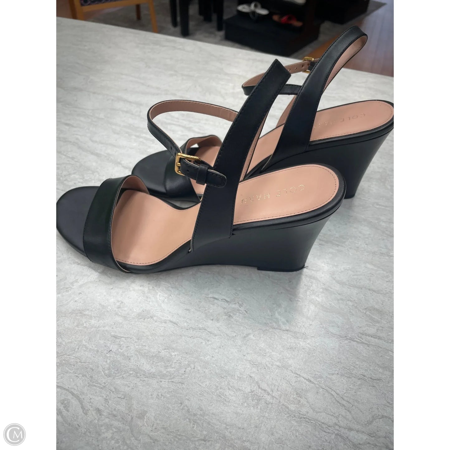 Sandals Heels Wedge By Cole-haan In Black, Size: 8.5