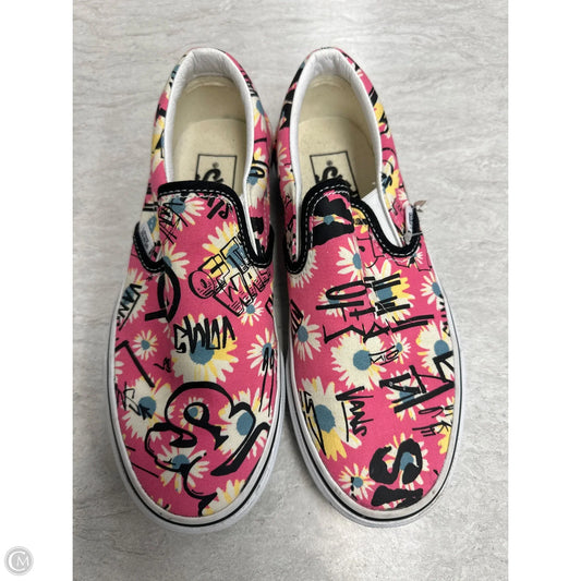 Shoes Flats By Vans In Black & Pink, Size: 6