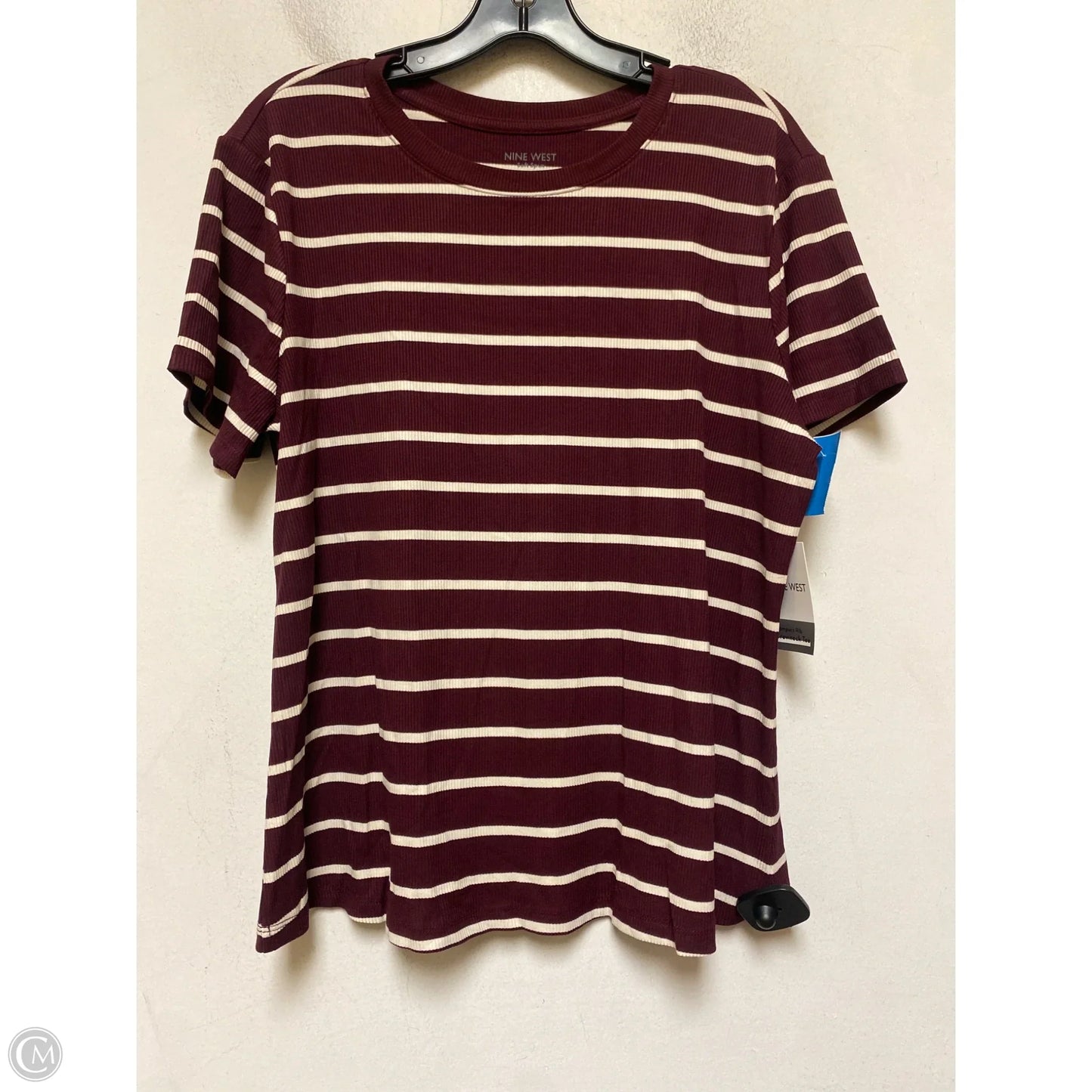 Top Short Sleeve By Nine West Apparel In Striped Pattern, Size: 2x