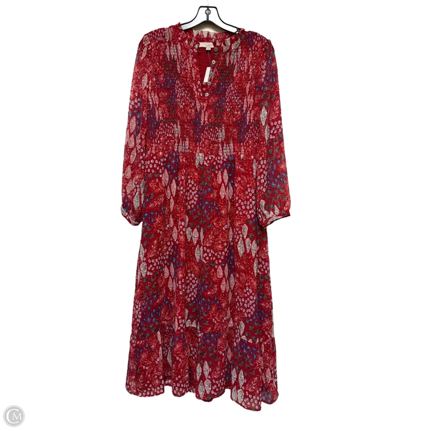 Dress Casual Midi By Loft In Red, Size: S