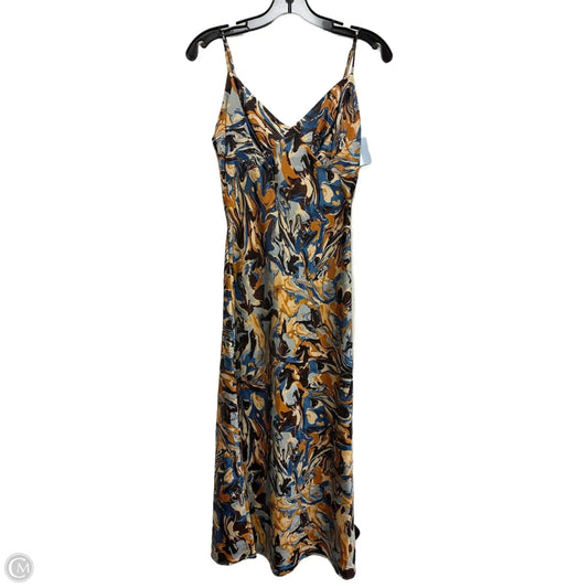 Dress Casual Midi By Abercrombie And Fitch In Blue & Brown, Size: Xs