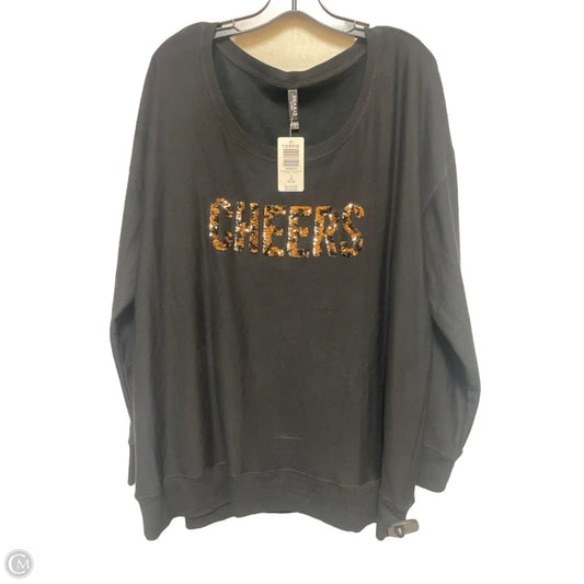 Sweatshirt Crewneck By Torrid In Black & Gold, Size: 2x