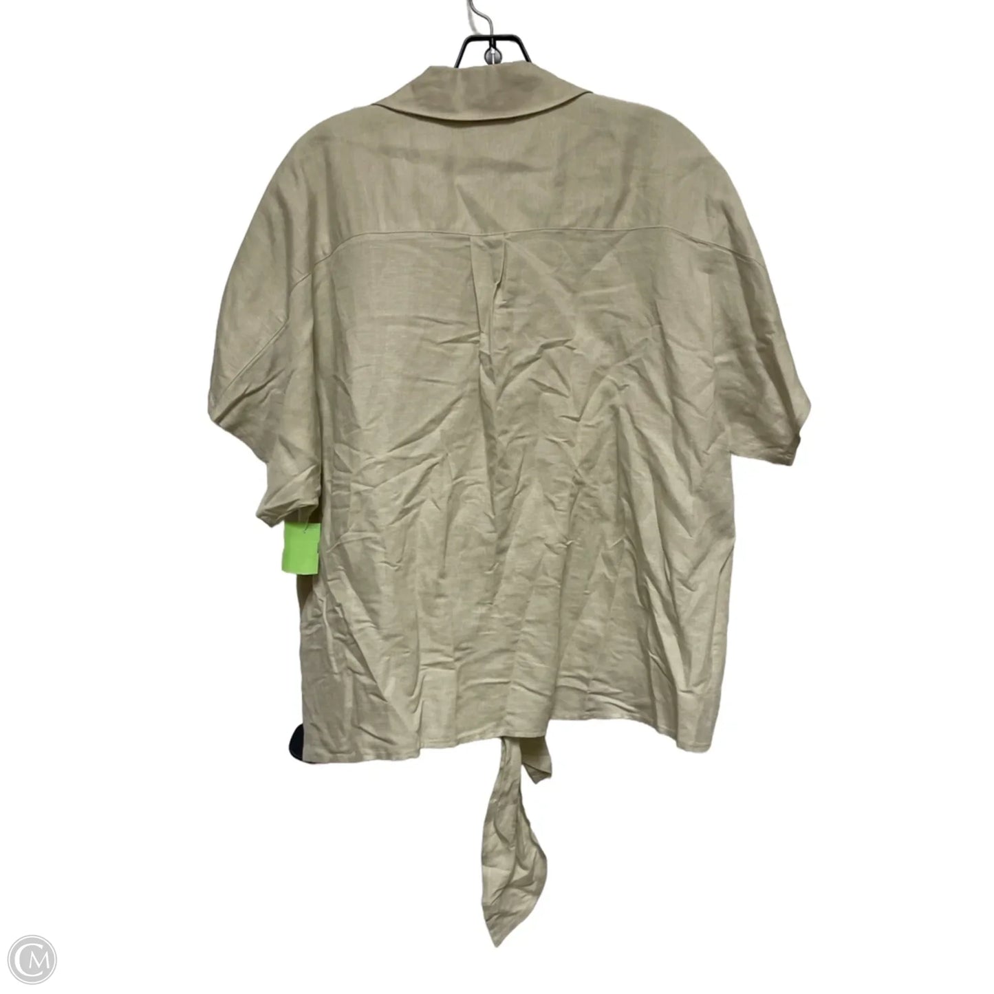 Top Short Sleeve By Inc In Tan, Size: L