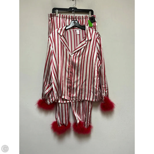 Pajamas 2pc By Clothes Mentor In Red & White, Size: L