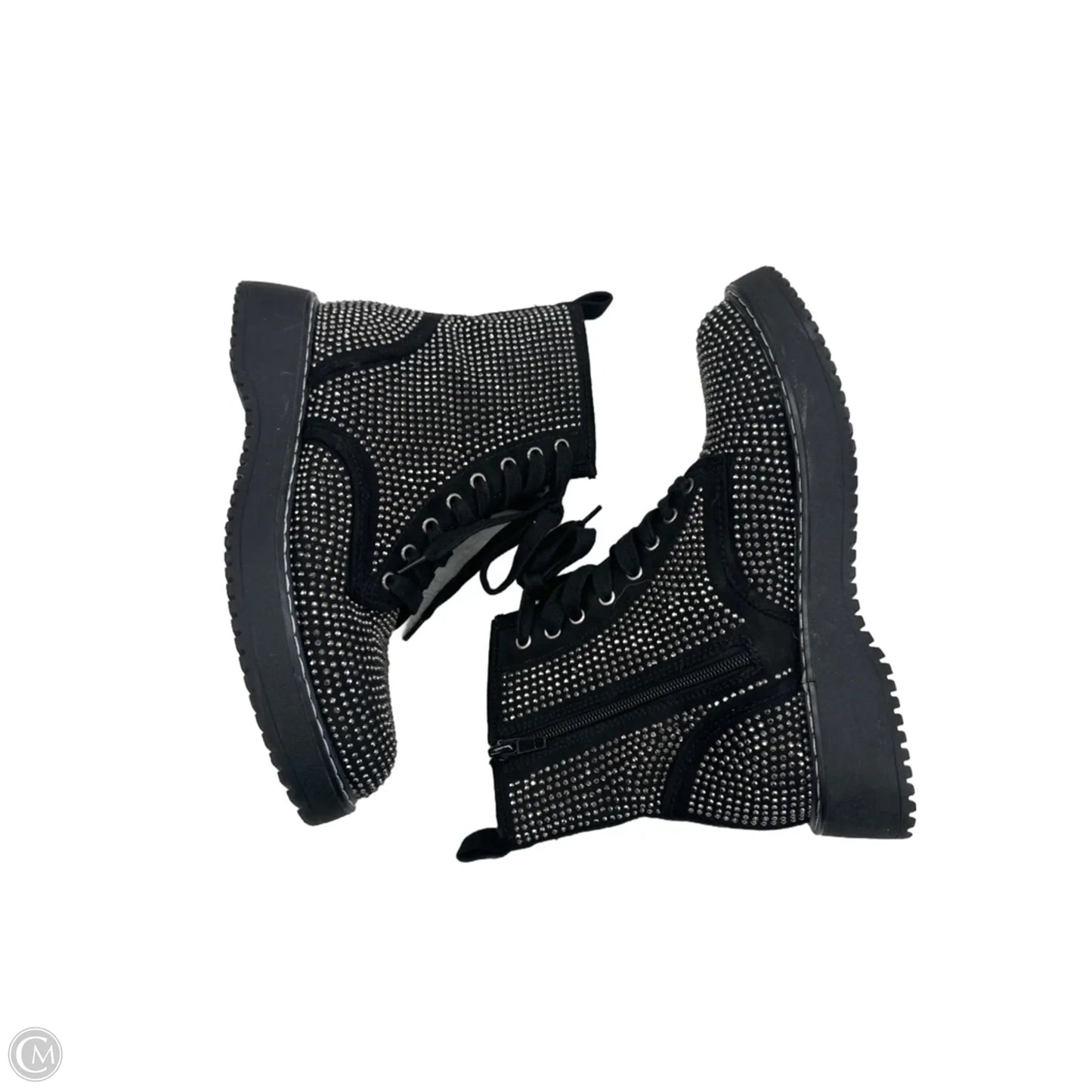 Boots Ankle Flats By Madden Girl In Black & Silver, Size: 7