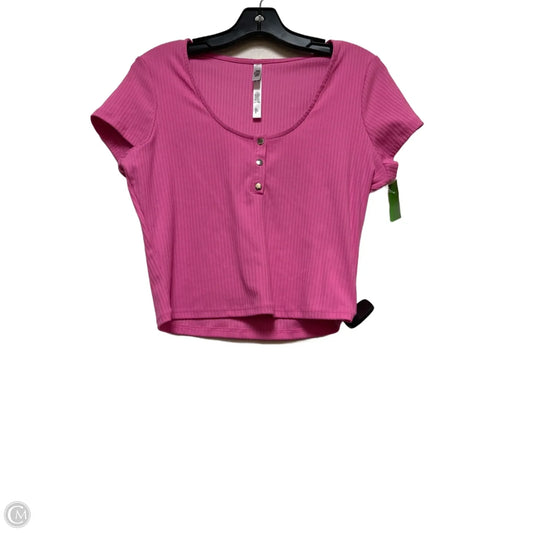 Athletic Top Short Sleeve By Victorias Secret In Pink, Size: L