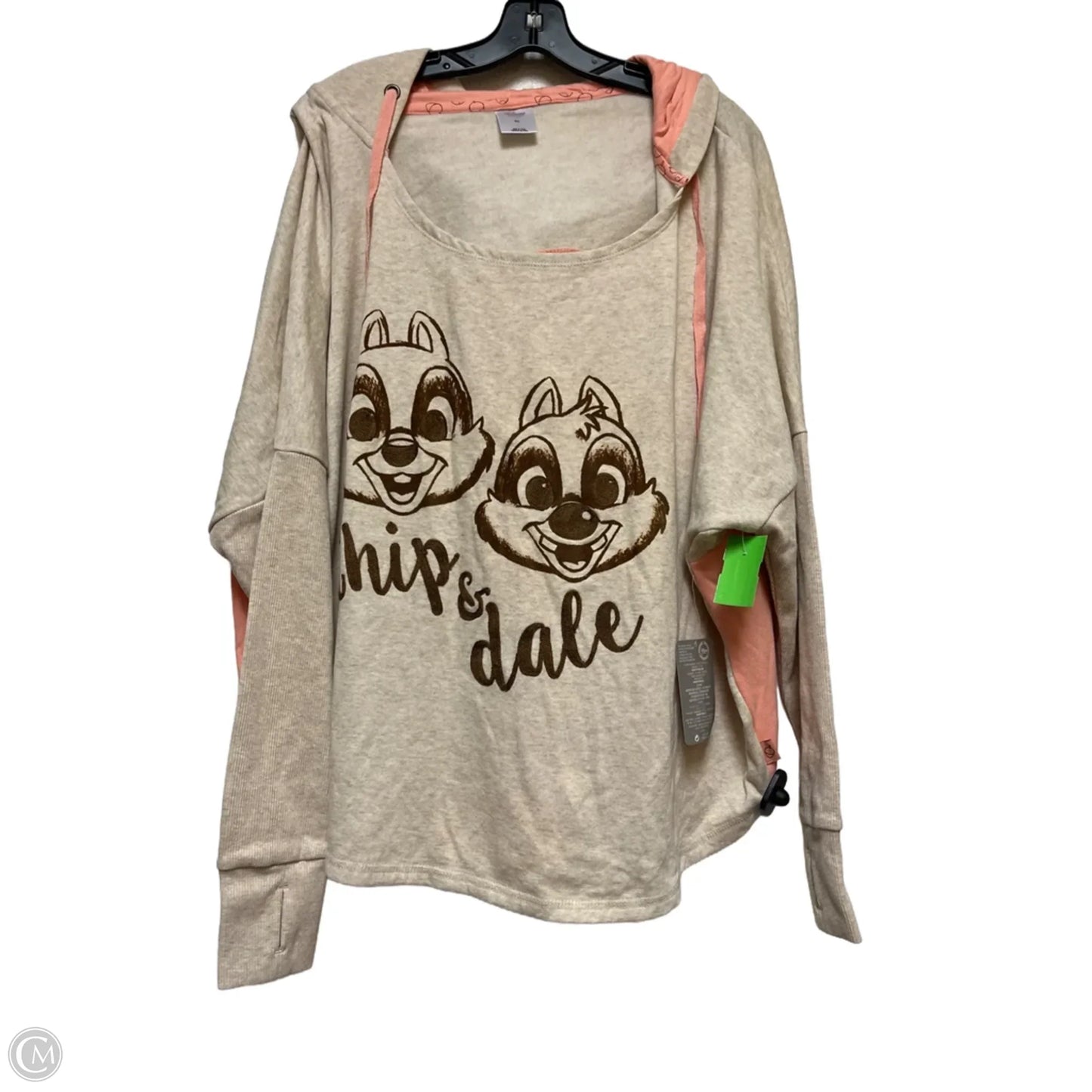 Sweatshirt Hoodie By Disney Store In Orange & Tan, Size: 2x