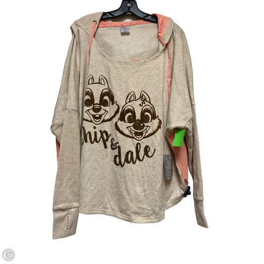 Sweatshirt Hoodie By Disney Store In Orange & Tan, Size: 2x