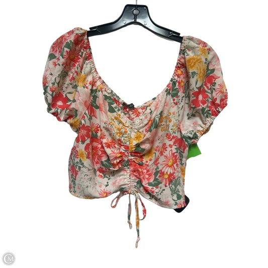 Top Short Sleeve By Lily Rose In Floral Print, Size: L