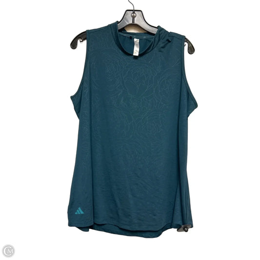 Athletic Tank Top By Adidas In Teal, Size: Xl