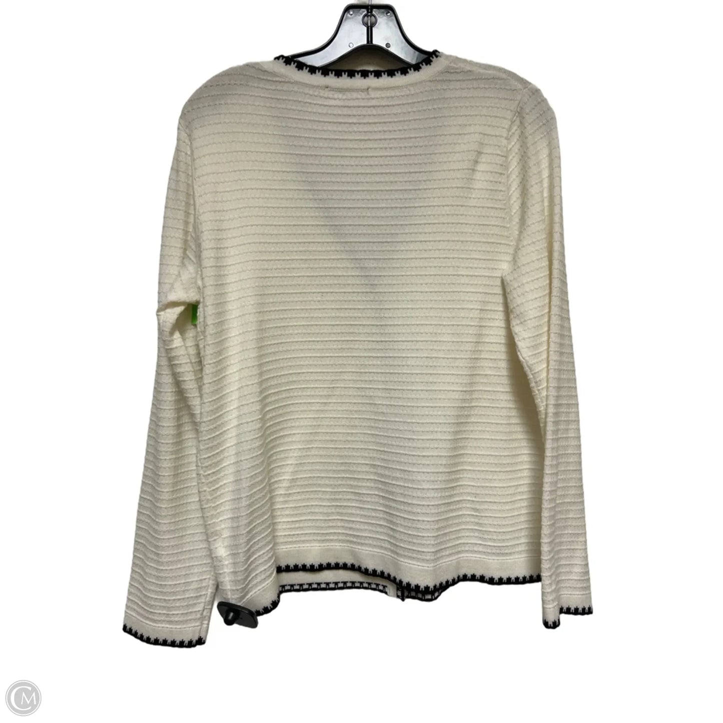 Cardigan By Adrianna Papell In Black & Cream, Size: M