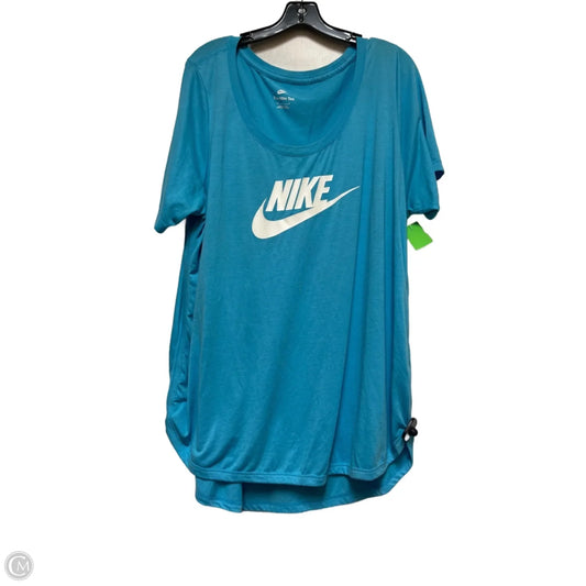 Athletic Top Short Sleeve By Nike Apparel In Blue, Size: 1x