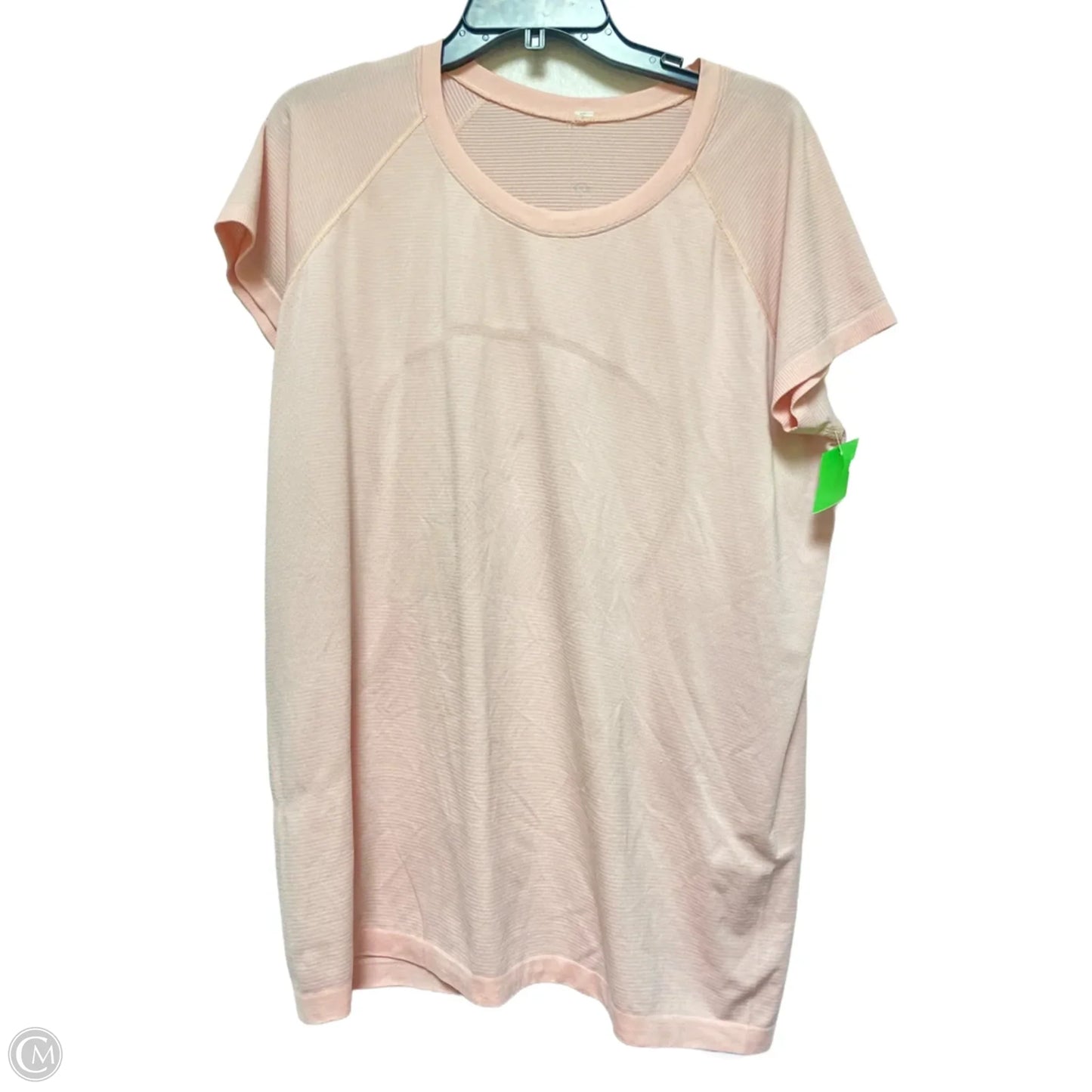 Athletic Top Short Sleeve By Lululemon In Pink, Size: 18
