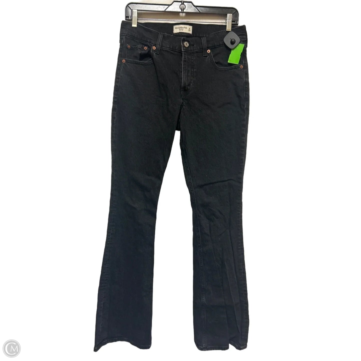 Jeans Boot Cut By Abercrombie And Fitch In Black Denim, Size: 6